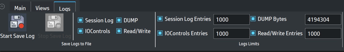 Registro y tamaño en COM Sniffer
